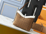 monogram plush patchwork handbag series