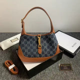 Jackie 1961 series denim monogram shoulder bag