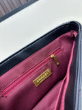 Black lambskin chain bag