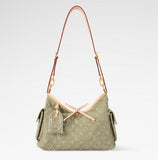 2026 Carryall Cargo PM Handbag in Khaki Denim M27623
