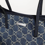 2026 Small Blue Washed GG Denim Tote Bag 875236 FAF8V 4042