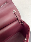2026 Maxi Flapbag Large Flap Bag in Dark Burgundy Grained Calfskin |AS6233-B24008-U8393
