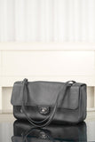 2026 Spring/Summer 2026 Collection Large Flap Bag in Black Grained Calfskin| AS6231-B24008-94305