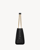 2026 Small Niki Tote Bag, Black Distressed Vintage Cowhide Leather 8726800EN071000