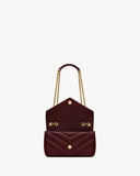 2026 Loulou Series Large  Deep Burgundy Lambskin Shoulder Bag 803541AAEAX6197